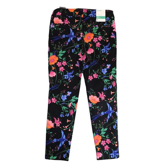 NWT Old Navy Pixie Floral Print Pants Women's 6 Stretch 30x27 Birds Cottagecore - Picture 2 of 10